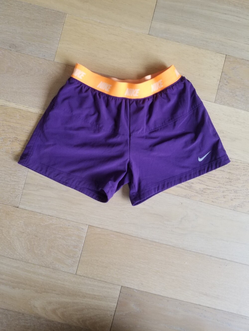 NIKE | Purple Dri-Fit Shorts With Orange Waistband